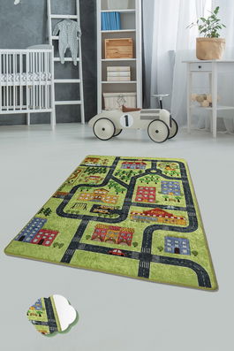 Covor pentru copii Green Small Town Multicolor