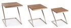 Set 3 mese de cafea din lemn de salcam si metal Osbert Natural / Argintiu, L45xl45xH53 cm / L40xl40xH48 cm / L35xl35xH43 cm
