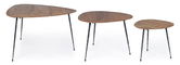 Set 3 mese de cafea din lemn de mango si metal Boscage Natural / Antracit, Ø72xH45 cm / Ø54xH40 cm / Ø40xH35 cm