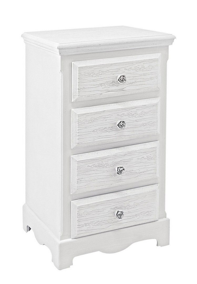 Cabinet din MDF, cu 4 sertare Blanc Small Alb, l40xA30xH76 cm