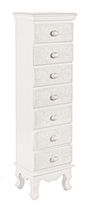 Cabinet din MDF, cu 7 sertare Clorine Alb / Ivoir, l29xA23xH112,5 cm