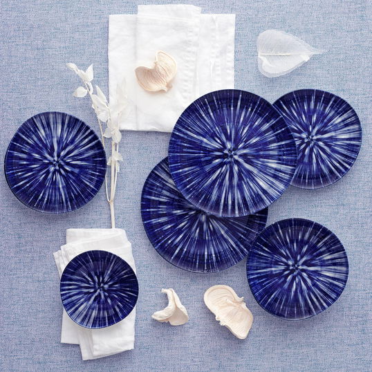 Set vesela din portelan, Alison Dinner Albastru / Alb, 24 piese