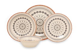 Set vesela din portelan, Angie Dinner Multicolor, 24 piese