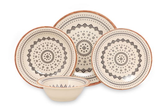 Set vesela din portelan, Angie Dinner Multicolor, 24 piese