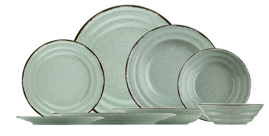 Set vesela din portelan, Jamesina Dinner Verde, 24 piese