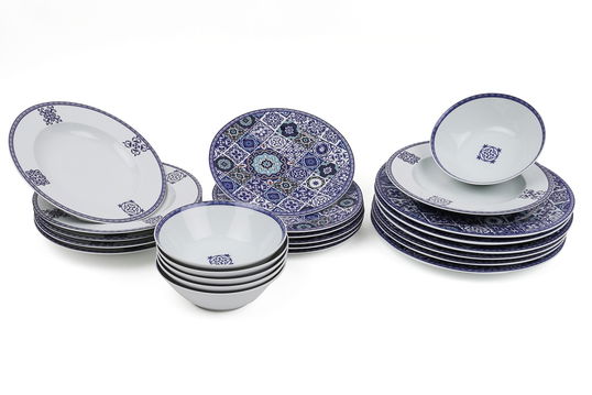 Set vesela din portelan, Niles Dinner Multicolor, 24 piese