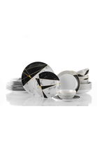 Set vesela din portelan, Niles Baker Multicolor, 24 piese