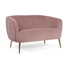 Canapea fixa tapitata cu stofa, 2 locuri Linsay Velvet Roz / Auriu, l129xA80xH74 cm