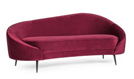 Canapea Seraphin Velvet Bordeaux Fixa cu Spuma Poliuretanica, 2 Locuri, tapitata cu Stofa, l183xA85xH80 cm