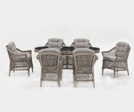 Set mobilier gradina / terasa Nova Antracit, masa + 6 fotolii, L180xl75xH90 cm