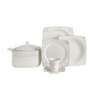 Set vesela din portelan, Danita Dinner Alb / Gri, 85 piese