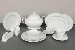 Set vesela din portelan, Dion Dinner Alb, 83 piese