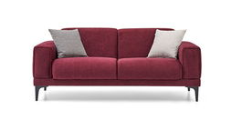 Canapea extensibila tapitata cu stofa, 2 locuri, Nova Velvet Burgundy, l189xA88xH76 cm