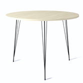 Masa rotunda din pal si metal, Sandalf Stejar Natural / Negru, Ø90xH75 cm