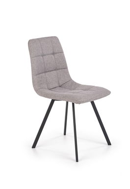 Scaun tapitat cu stofa si picioare metalice Kai-402 Gri / Negru, l45xA55xH86 cm