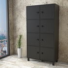 Cabinet din pal si lemn, cu 8 usi Vilamo VL59-338 Tall Negru, l96xA40xH179,4 cm