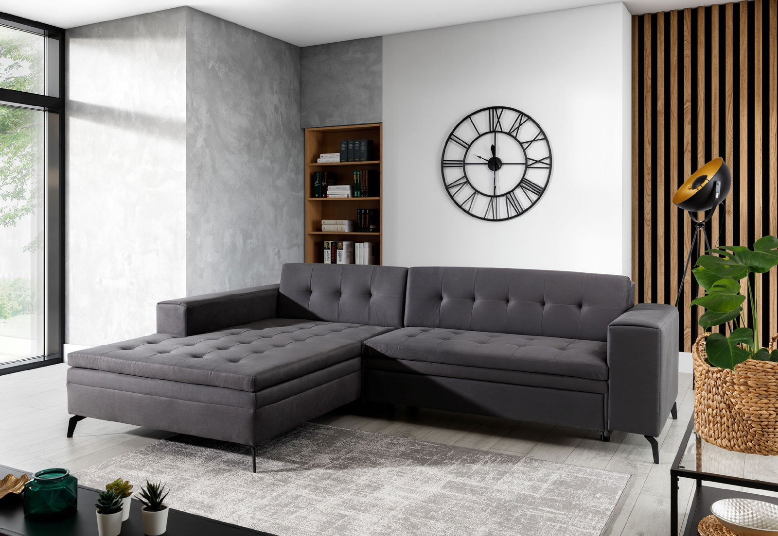 Coltar Extensibil Solis cu Sezlong pe Stanga, l295xA195xH93 cm