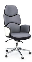 Scaun de birou directorial tapitat cu stofa Armstrong Gri / Alb / Negru, l64xA69xH118,5-128 cm
