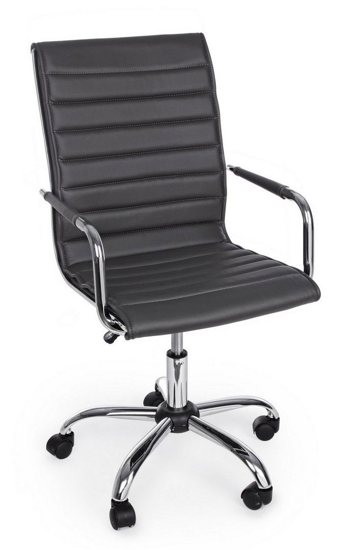 Scaun de birou ergonomic, tapitat cu piele ecologica Perth, l46xA54xH90-100 cm