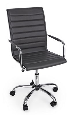 Scaun de birou ergonomic, tapitat cu piele ecologica Perth, l46xA54xH90-100 cm