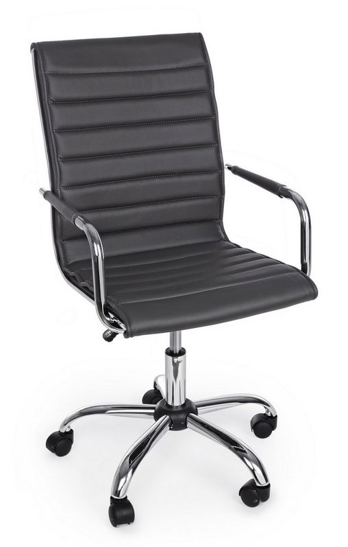 Scaun de birou ergonomic, tapitat cu piele ecologica Perth, l46xA54xH90-100 cm