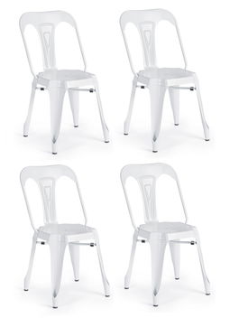 Set 4 scaune din metal Minneapolis Alb, l44xA53xH83 cm