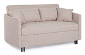 Canapea Clayton Bej Extensibila cu Spuma Poliuretanica, 2 Locuri, Suprafata de Dormit 131x190 cm, tapitata cu Stofa, Perne Incluse, l166xA88xH84 cm