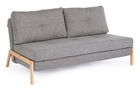 Canapea Hayden Gri Extensibila cu Spuma Poliuretanica, 2 Locuri, Suprafata de Dormit 198x151 cm, tapitata cu Stofa, Perne Incluse, l151xA96xH79 cm