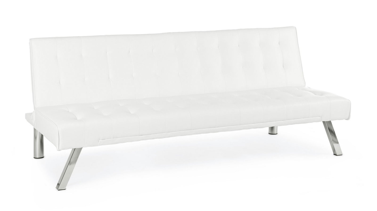 Canapea Forbes Alb Extensibila cu Spuma Poliuretanica, 3 Locuri, Suprafata de Dormit 180x94 cm, tapitata cu Piele Ecologica, l180xA82xH73 cm