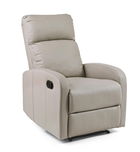 Fotoliu Recliner tapitat cu piele ecologica Iris Grej, l67,5xA90,5xH98 cm