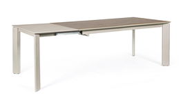 Masa extensibila din ceramica, MDF si metal Briva Large Grej / Gri, L160-220xl90xH76 cm