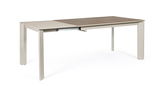 Masa extensibila din ceramica, MDF si metal Briva Small Gri / Grej, L140-200xl90xH76 cm