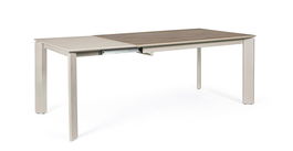 Masa extensibila din ceramica, MDF si metal Briva Small Gri / Grej, L140-200xl90xH76 cm