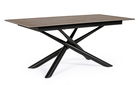 Masa extensibila din ceramica, sticla si metal Grej / Negru, L180xl90xH76 cm
