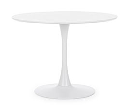 Masa rotunda din MDF si metal Bloom Small Alb, Ø100xH75 cm