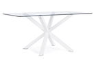Masa din sticla si metal May Rectangular Transparent / Alb, L160xl90xH76 cm