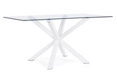 Masa din sticla si metal May Rectangular Transparent / Alb, L160xl90xH76 cm