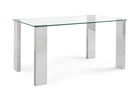 Masa din sticla si MDF New Arley Small Transparent / Crom, L140xl80xH75 cm