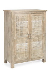 Cabinet din lemn de mango, cu 2 usi Mayra Natural, l79xA40xH112 cm