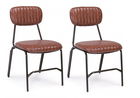 Set 2 scaune tapitate cu piele ecologica si picioare metalice Debbie Caramiziu, l44xA55xH73 cm