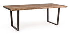 Masa din lemn de salcam si metal Elmer Natural / Negru, L220xl100xH77 cm