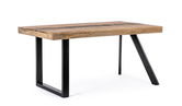 Masa din lemn de mango si metal Manchester Small Natural / Negru, L160xl90xH77 cm