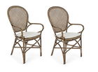 Set 2 scaune din ratan Edelina W Honey, l55xA62xH96 cm