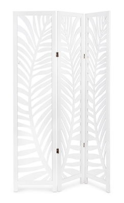 Paravan despartitor din lemn de Paulownia, Fern Alb, l120xA6xH170 cm