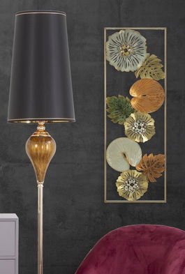 Decoratiune metalica de perete Leaf-A Multicolor, l31,5xA3xH90 cm
