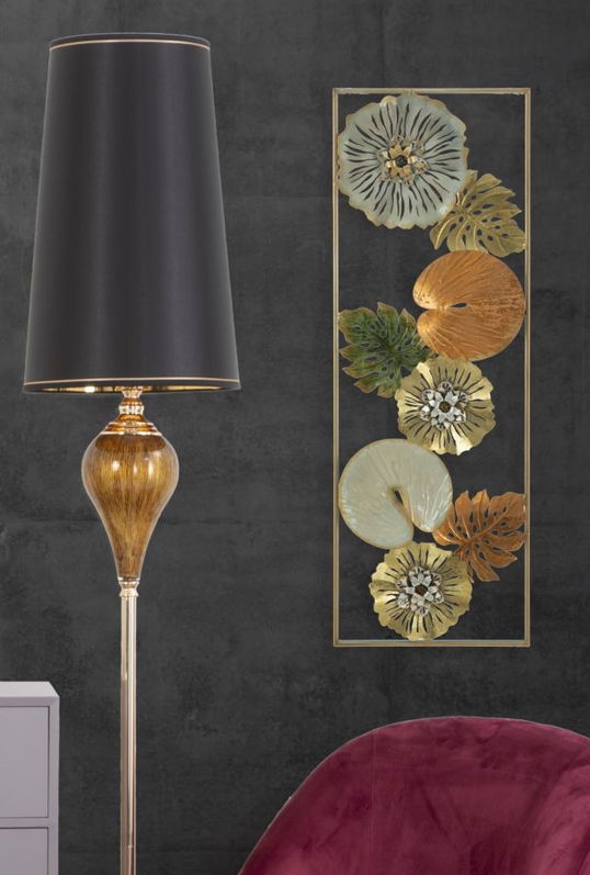 Decoratiune metalica de perete Leaf-A Multicolor, l31,5xA3xH90 cm