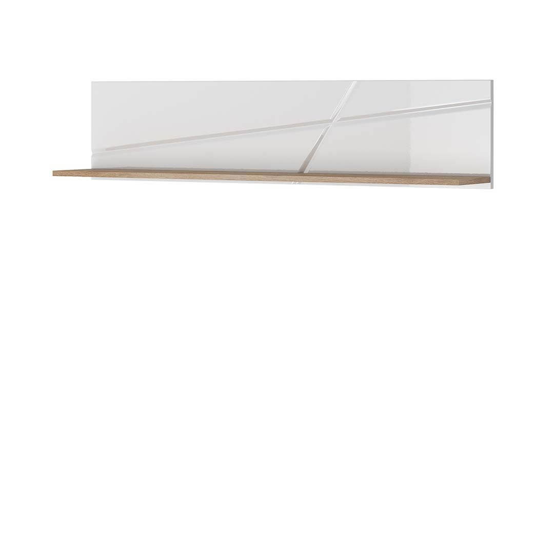 Etajera suspendata din pal, Futura 04 Alb, l130xA22xH30 cm