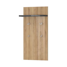 Cuier cu etajera, din pal, Onyx CLK Antracit / Nuc Pacific, l56xA22xH109 cm