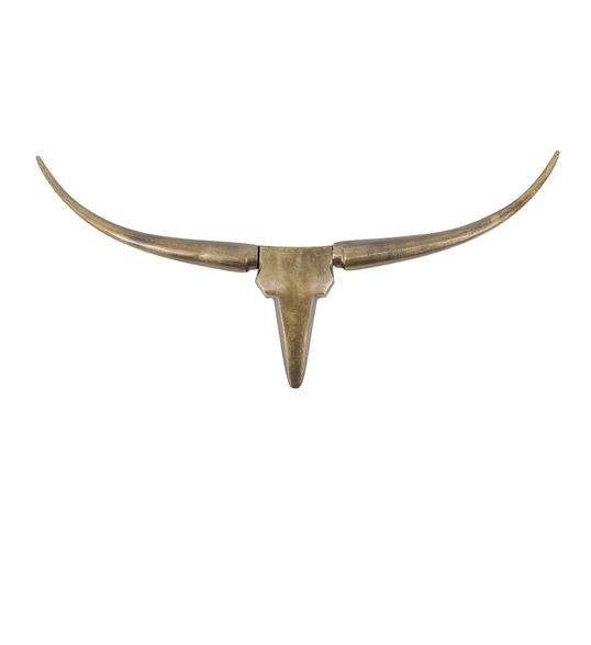 Decoratiune de perete din aluminiu, Bull`s Head Small Bronz Antichizat, l75xA6xH35 cm