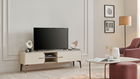 Comoda TV din pal, cu 1 sertar si 1 usa, Nicole Small Crem, l180,2xA48,3xH54,3 cm